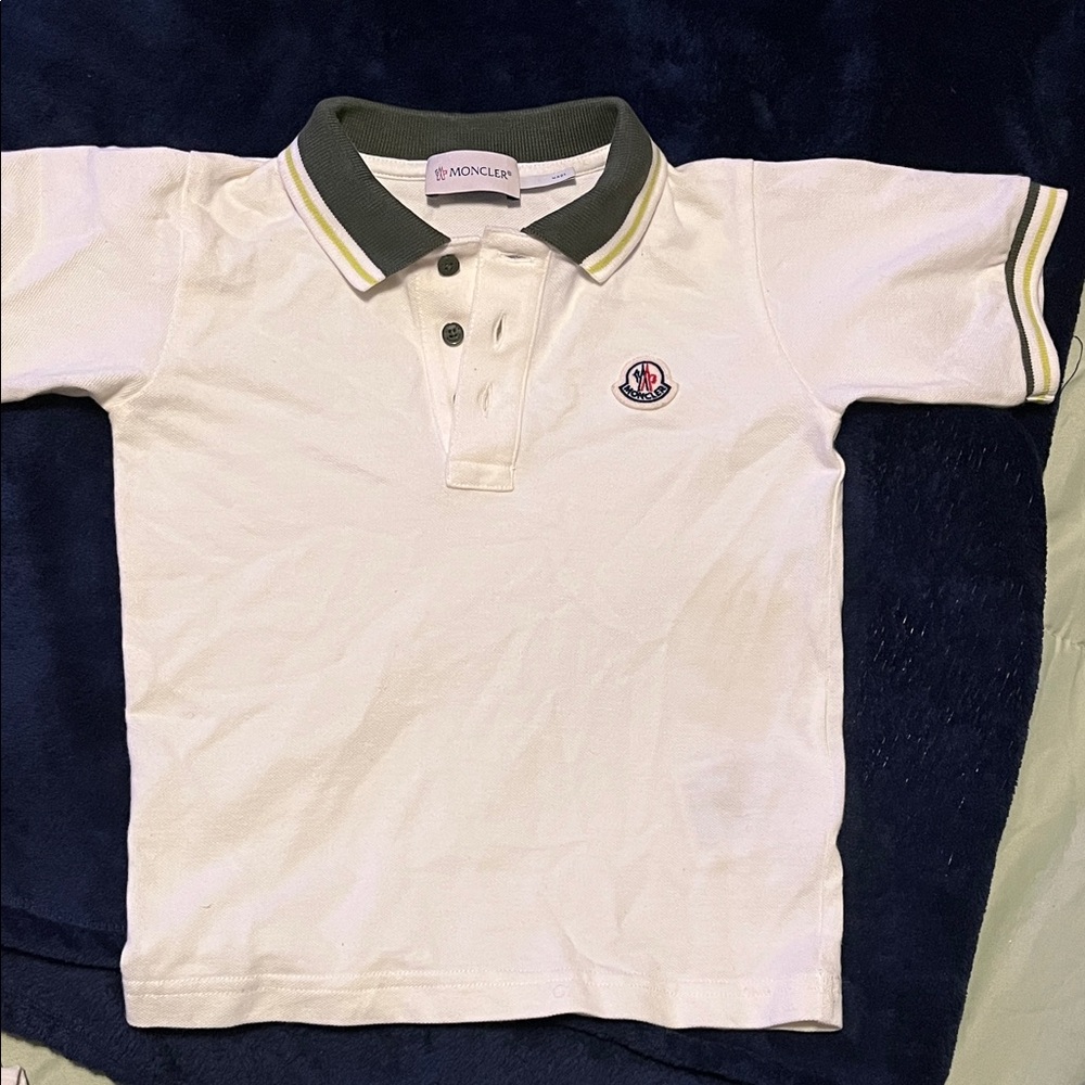 Moncler Kids Polo Shirt with Black and White Accents